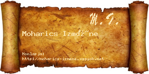 Moharics Izméne névjegykártya